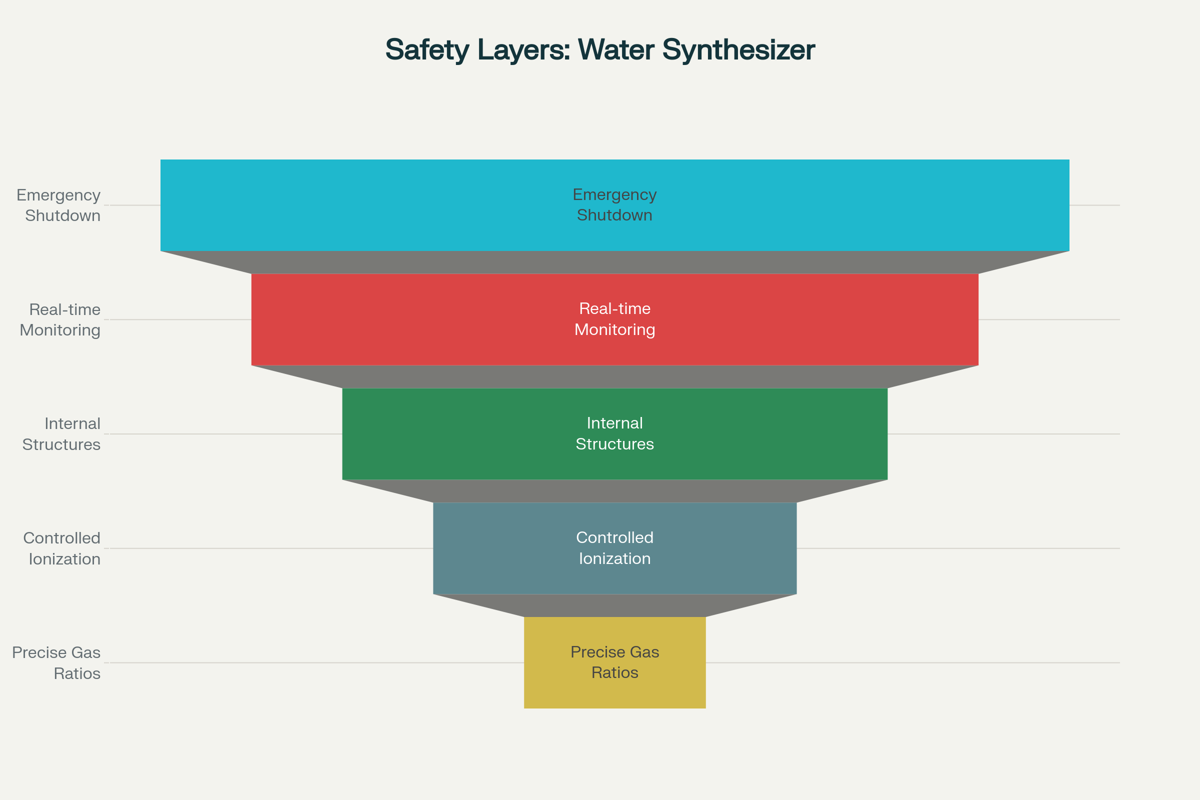 هرم ایمنی دستگاه سنتز آب: لایه‌های محافظتی چندگانه