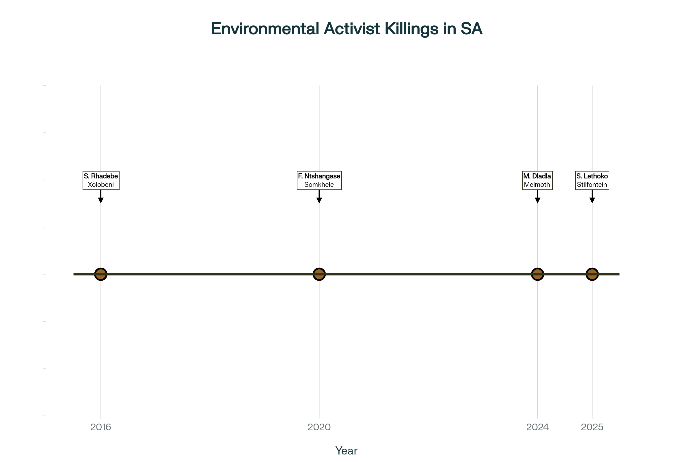 Timeline of activist killings in South Africa