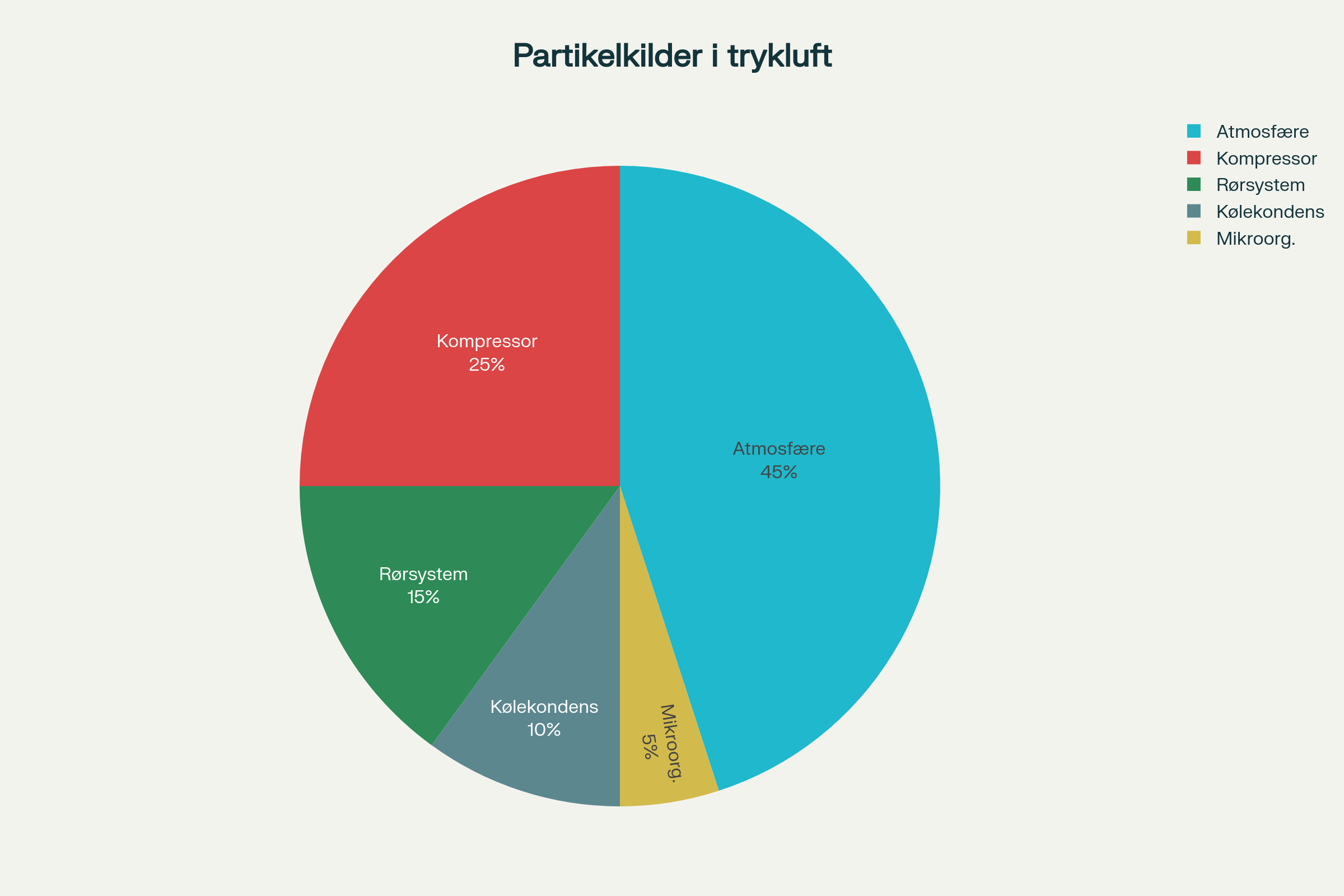 Fordeling af partikelkilder i trykluftsystemer