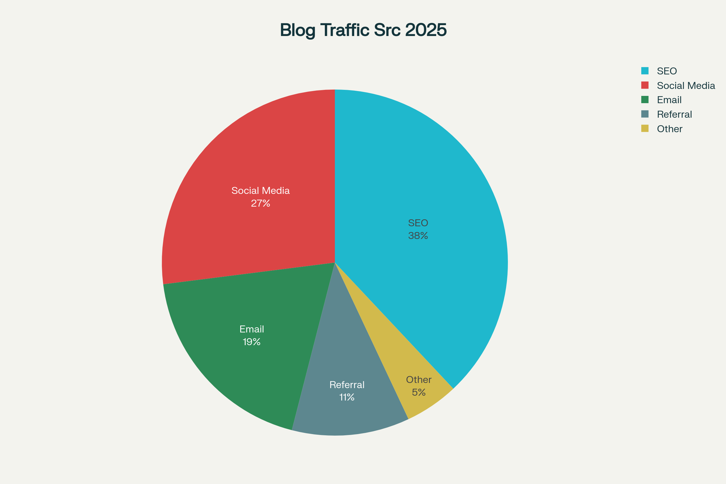 Blog Traffic Sources in 2025: Pie Chart
