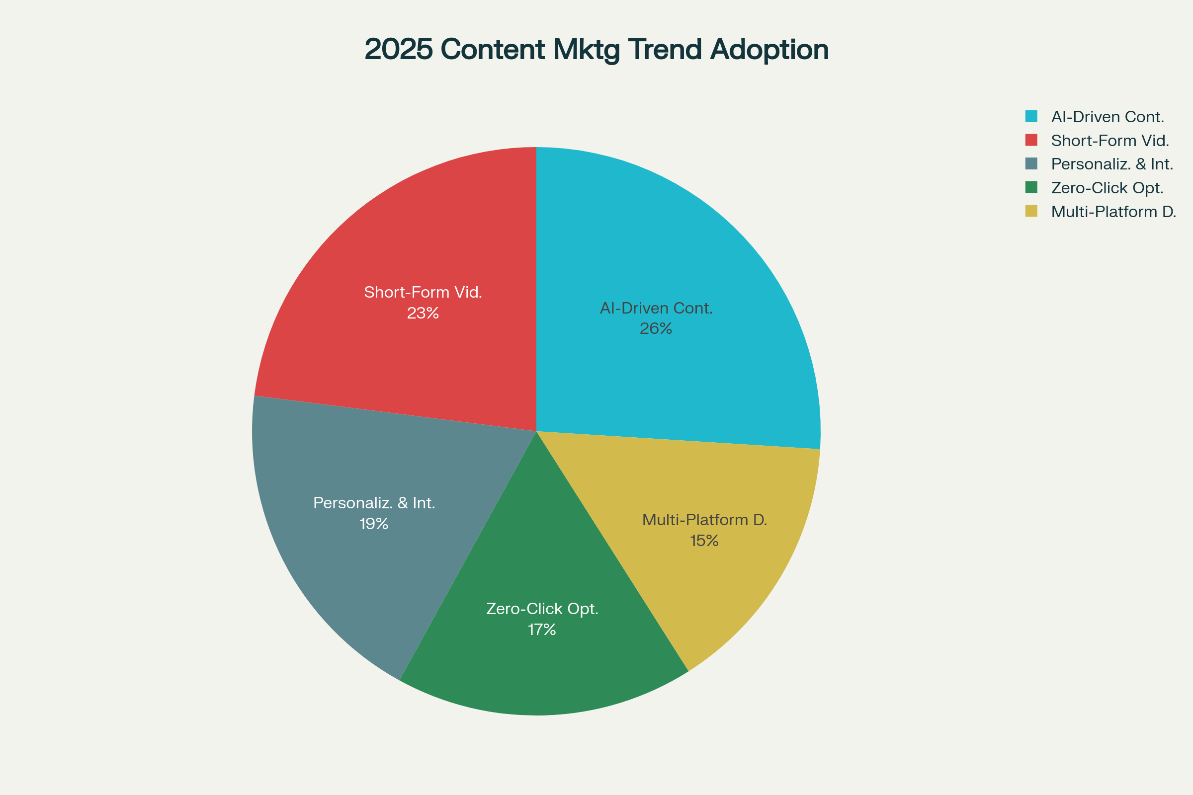 Adoption Rate Distribution of Top 2025 Content Marketing Trends