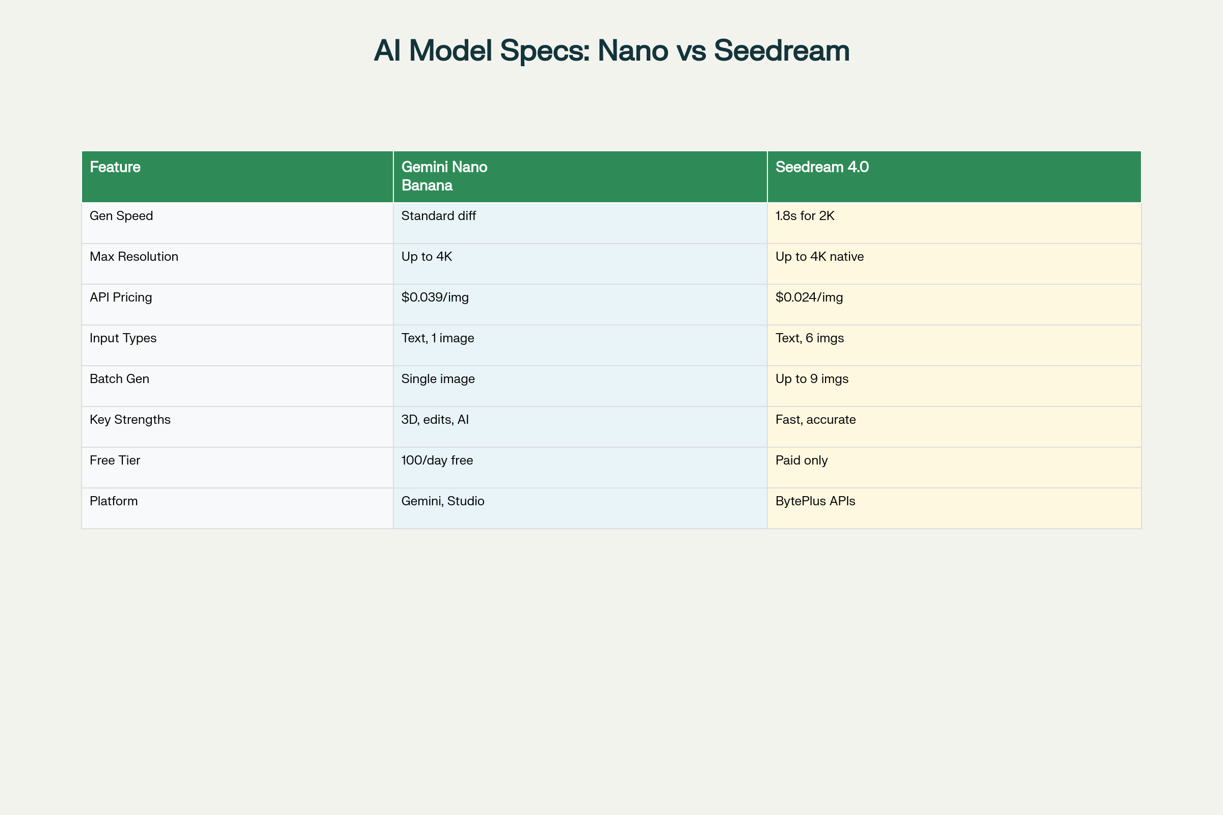 Gemini Nano Banana vs Seedream 4.0 Comparison