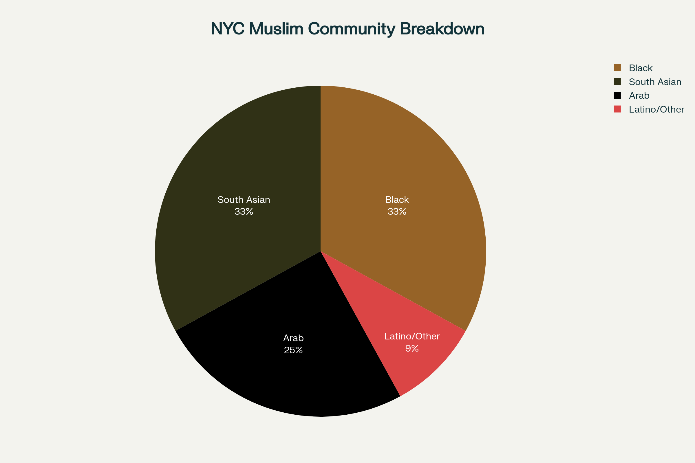 Ethnic breakdown of New York City Muslim community